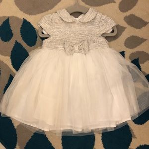 Little Me knitted dress with tulle